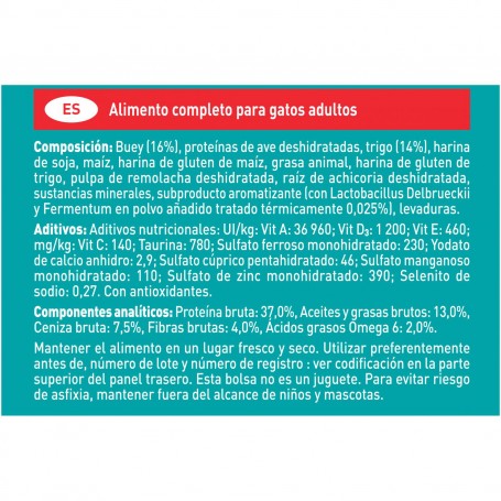 Ingredientes pienso Purina One Gatos Esterilizados rico en Buey y Trigo