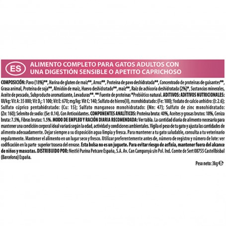 Purina Pro Plan Gato Delicate Optidiges Pavo