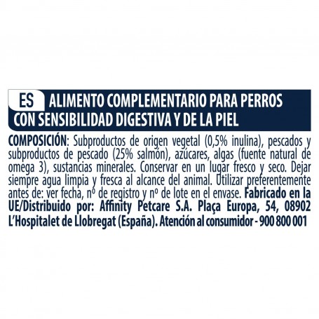 Ingredientes Advance Snack Sensitive para perros