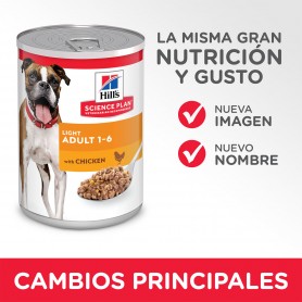 Hill's Science Plan Adult alimento húmedo light perro sabor pollo -...