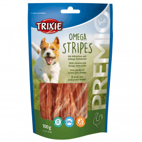 Premio Omega Tiras, pollo, 100 g