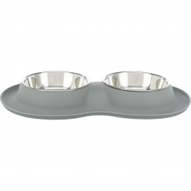 Set Comederos silicona/acero inoxidable