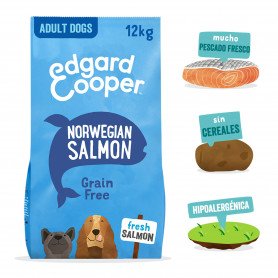 Edgard & Cooper, pienso sin cereales con salmón fresco para perros...