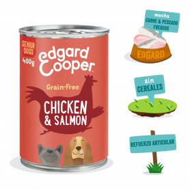 Edgard & Cooper, latas sin cereales con pollo y salmón para perros...