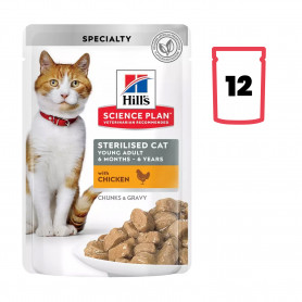 Hill's Science Plan Young Adult Sterilised Cat alimento húmedo gato...