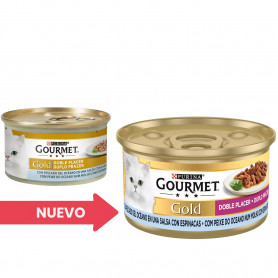 Purina Gourmet Gold Doble Placer con Peces del Océano y Espinacas