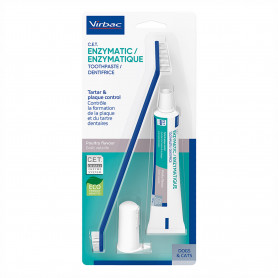 Virbac Kit Cepillo + Gel Dentífrico Enzimático para Perros y Gatos