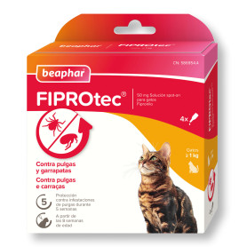 Pipetas Beaphar Fiprotec para Gatos - 4 Pipetas