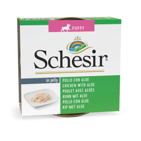 Schesir puppy pollo con aloe lata para perros