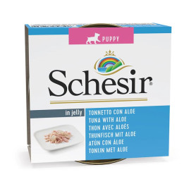 Schesir puppy atún con aloe lata para cachorros