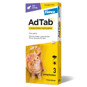 AdTab 3 Comprimidos masticables antiparasitarios para gatos