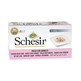 Schesir adult filetes de pollo con cordero lata para perros