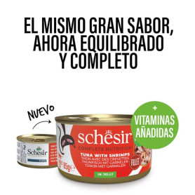 Schesir Atún con Gambas en Gelatina para Gatos