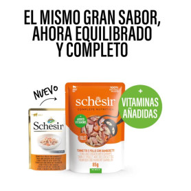 Schesir Atún y Pollo con Gambas en Gelatina para Gatos