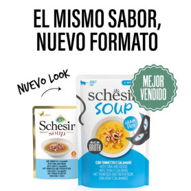 Schesir Atún y Calamar Sopa para Gatos