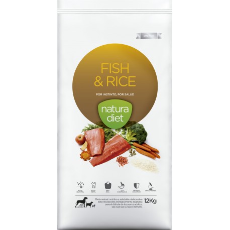 Natura Diet Fish & Rice, pienso para perros naturales