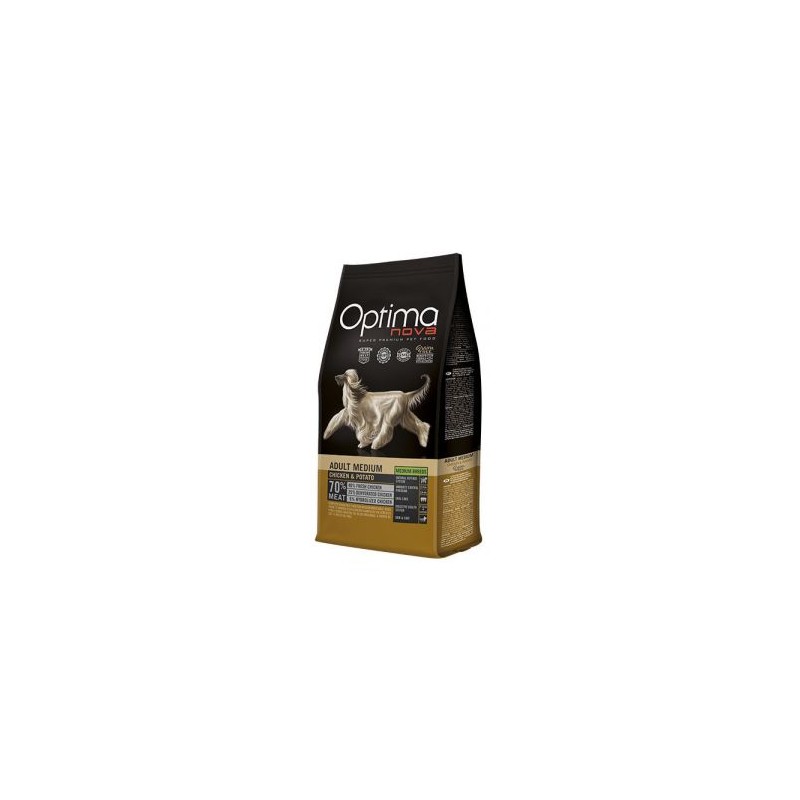Optima Nova Adult Medium Chicken & Potato, pienso para perros naturales