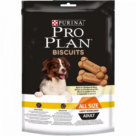 Purina Pro Plan Biscuits Adult Light, Snacks para perros, golosinas crujientes