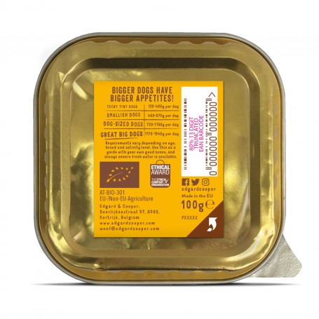 Tarrina comida húmeda para perros Edgard & Cooper sin gluten