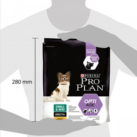 Tamaño de saco Purina Pro Plan Small & Mini Adult 9+, pienso para perros